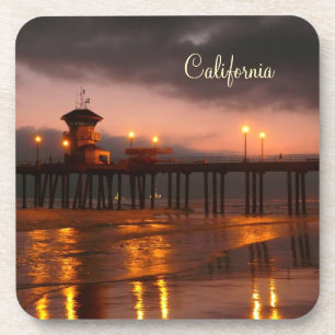 カリフォルニアの日没-ハンチングトンビーチ桟橋 コースター