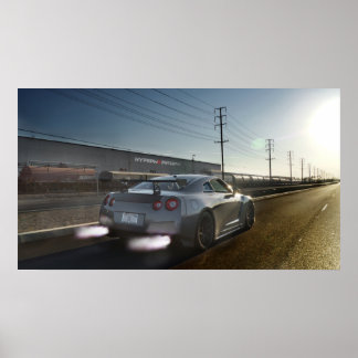 カリフォルニアの日産GT-R射撃、 発砲炎「カジ」 ポスター