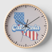 カリフォルニアの星条旗シルエット  壁時計 (正面)