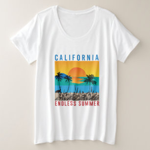 カリフォルニアの果てしない夏 プラスサイズTシャツ
