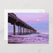 カリフォルニアの桟橋の上の紫色の夜明け ポストカード (正面/裏面)