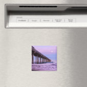 カリフォルニアの桟橋の上の紫色の夜明け マグネット (インサイチュ (食洗機))