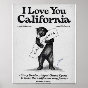 カリフォルニアの楽譜が大好き ポスター