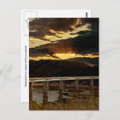 カリフォルニアの橋に朝日が昇る ポストカード (正面/裏面)