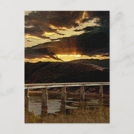 カリフォルニアの橋に朝日が昇る ポストカード