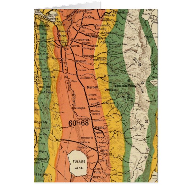 カリフォルニアの気候地図 (正面)