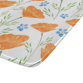 カリフォルニアの水彩ポピーパターン カッティングボード (角)