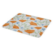 カリフォルニアの水彩ポピーパターン カッティングボード (角)