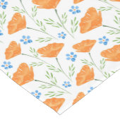 カリフォルニアの水彩ポピーパターン ショートテーブルランナー (コーナー)