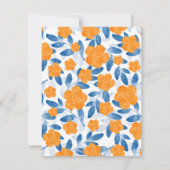 カリフォルニアの水彩ポピーパターン 招待状 (裏面)