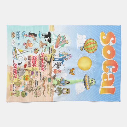 カリフォルニアの永遠の夏のタオル キッチンタオル (横)