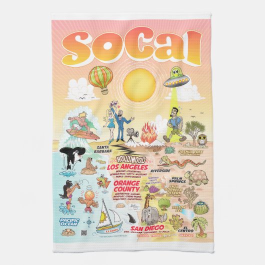 カリフォルニアの永遠の夏のタオル キッチンタオル (縦)