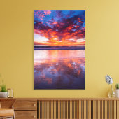 カリフォルニアの海の上の赤い夕日 キャンバスプリント (インサイチュ (リビング))