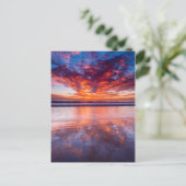 カリフォルニアの海の上の赤い夕日 ポストカード (スタンド正面)