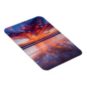 カリフォルニアの海の上の赤い夕日 マグネット (右側)