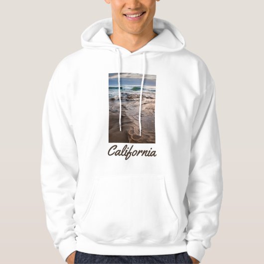 カリフォルニアの海岸で砕ける波 パーカ (正面)