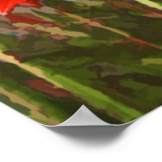 カリフォルニアの海岸線とレッドホットトランプのポーカー植物 ポスター (角)