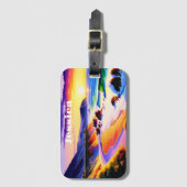 カリフォルニアの海岸線の夕日パーソナライズされた ラゲッジタグ (正面縦)