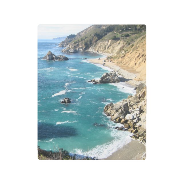 カリフォルニアの海岸線の美しい- メタルプリント (正面)