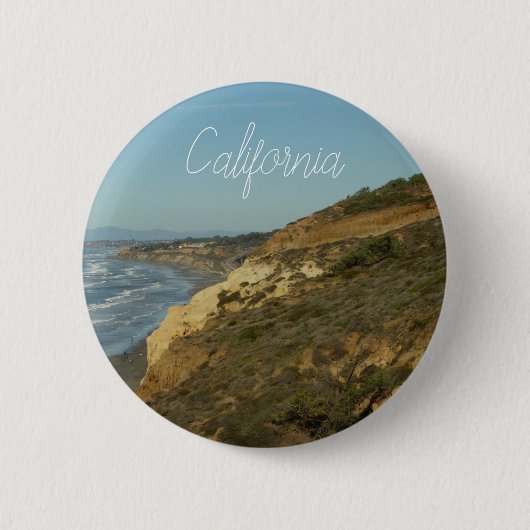 カリフォルニアの海岸線の風景 缶バッジ (正面)