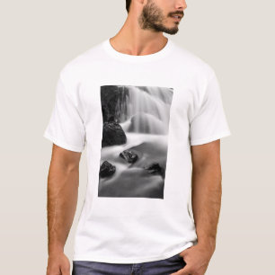 カリフォルニアの滝 白黒 Tシャツ