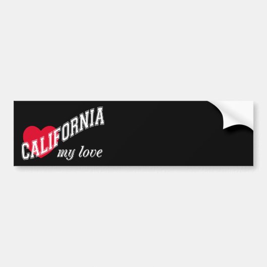 カリフォルニアの私の愛 バンパーステッカー (正面)