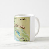 カリフォルニアの米国ヴィンテージ地図と旅行ポスター。 コーヒーマグカップ (正面右)