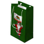 カリフォルニアの紋章を身に着けたサンタクロース スモールペーパーバッグ (裏面アングル)