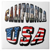 カリフォルニアの絵とアメリカ国旗のテキスト タイル (正面)