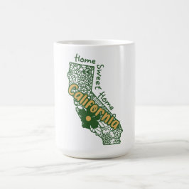 カリフォルニアの花のドゥードル コーヒーマグカップ