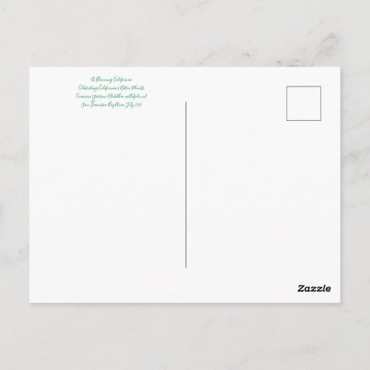 カリフォルニアの血の流れ: Achillea millefolium ポストカード (裏面)