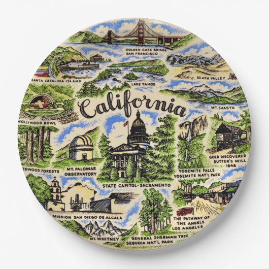 カリフォルニアの観光地 ペーパープレート (正面)