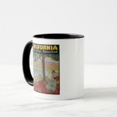 カリフォルニアの観光客ポスター マグカップ (正面左)