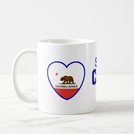 カリフォルニアの誰かは私を愛します コーヒーマグカップ (左)