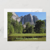 カリフォルニアの谷からヨセミテ滝 ポストカード (正面/裏面)