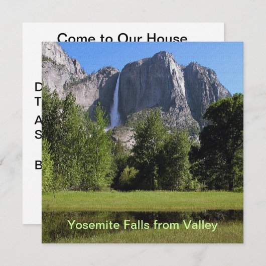 カリフォルニアの谷からヨセミテ滝 招待状 (正面/裏面)