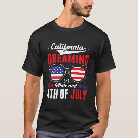 カリフォルニアの赤と白と青の4th Of Tシャツ (正面)