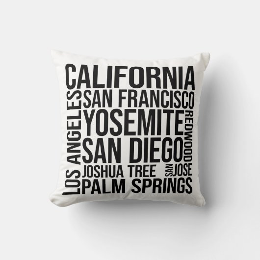 カリフォルニアの都市ワードアート – サンフランシスコ クッション (正面)