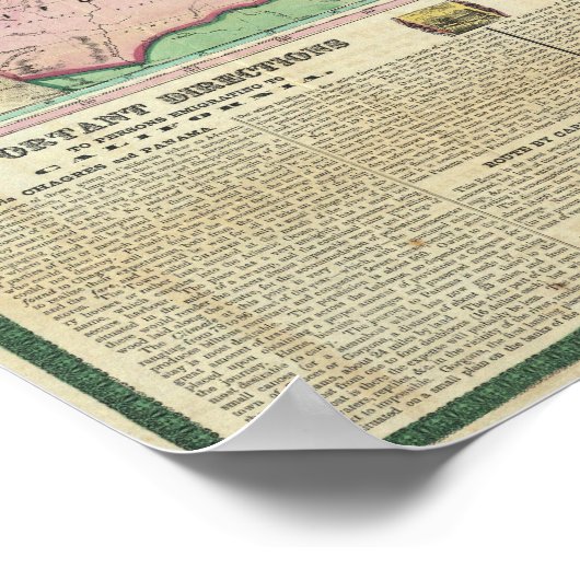 カリフォルニアの金ゴールド地域の地図 ポスター (角)