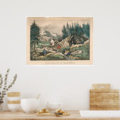 カリフォルニアの金ゴールド採掘(0636A) ポスター (キッチン)