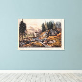 カリフォルニアの金ゴールド鉱業 キャンバスプリント (インサイチュ (ウッドフロア))