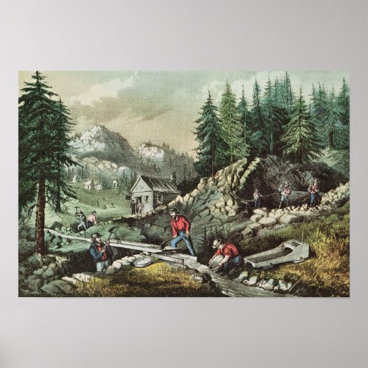 カリフォルニアの金鉱業, 1871 ポスター (正面)