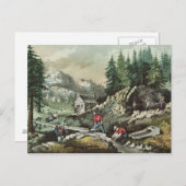 カリフォルニアの金鉱業， 1871 ポストカード (正面/裏面)