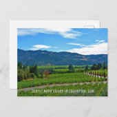 カリフォルニアの風光明媚なナパバレー ポストカード (正面/裏面)