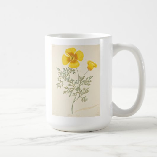 カリフォルニアのEschscholtzia コーヒーマグカップ (右)