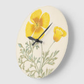 カリフォルニアのEschscholtzia ラージ壁時計 (傾斜)
