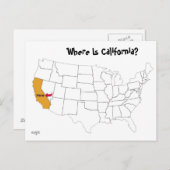 カリフォルニアはどこにありますか。 ポストカード (正面/裏面)