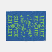 カリフォルニアはカスタムな色のフリースブランケットを浜に引き上げます フリースブランケット (正面(横))