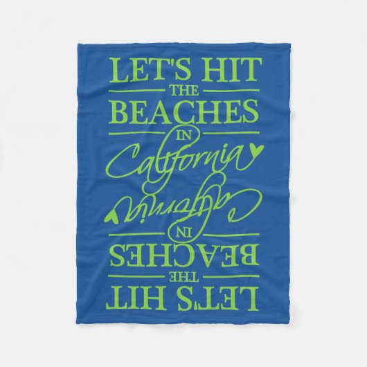 カリフォルニアはカスタムな色のフリースブランケットを浜に引き上げます フリースブランケット (正面)
