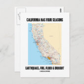 カリフォルニアは四季大震災を起こす ポストカード (正面/裏面)